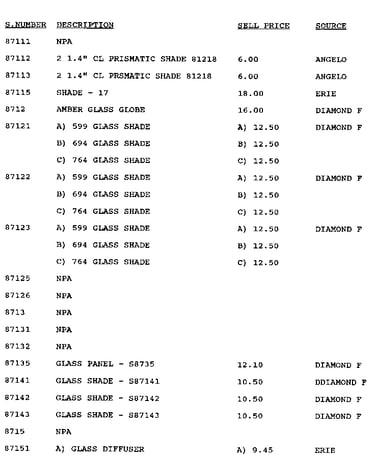 Stock # 87111-87151