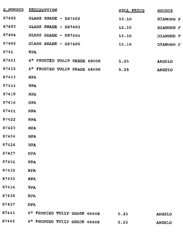 Stock # 87402-87442