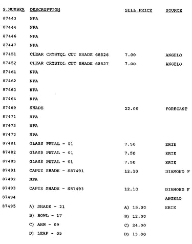 Stock # 87443-87495