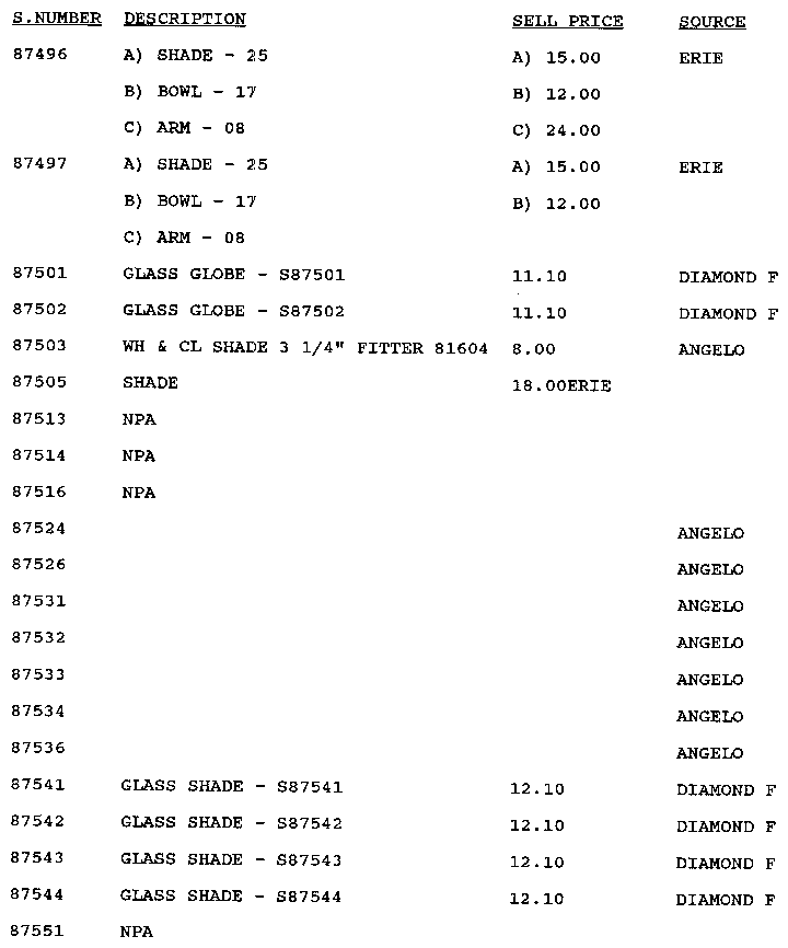 Stock # 87496-87551