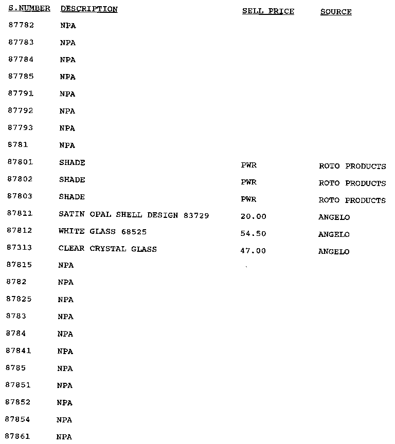 Stock # 87782-87861