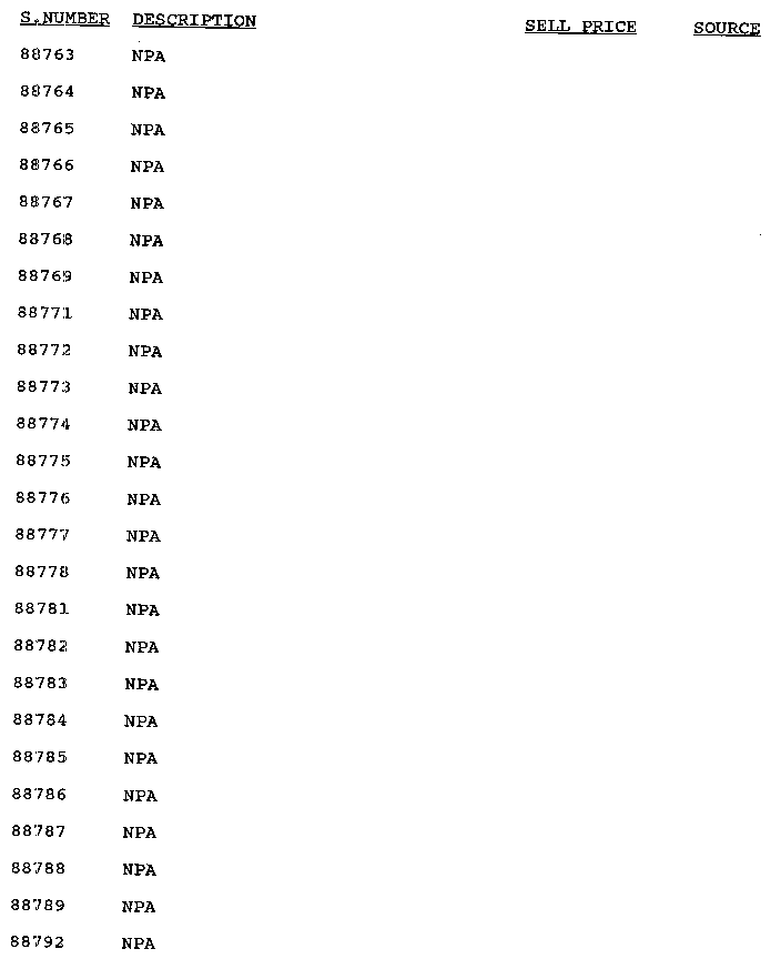 Stock # 88763-88792