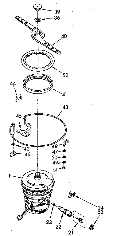 Heater, pump and lower sprayarm