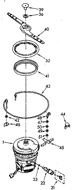 Heater, pump and lower sprayarm