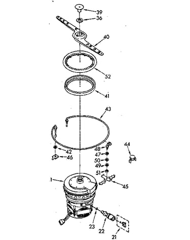 Heater, pump and lower sprayarm