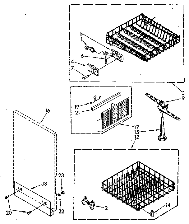 Dishrack and panel
