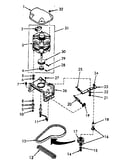 Motor, mounting bracket, belts and idler assembly