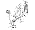 Speed Queen NA8631W33921 pump assembly, bracket and hoses diagram