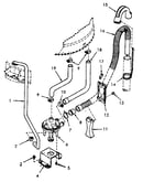 Pump assembly, bracket and hoses