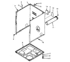 Speed Queen NE4613L43728 cabinet, exhaust duct and base diagram
