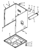 Cabinet, exhaust duct and base