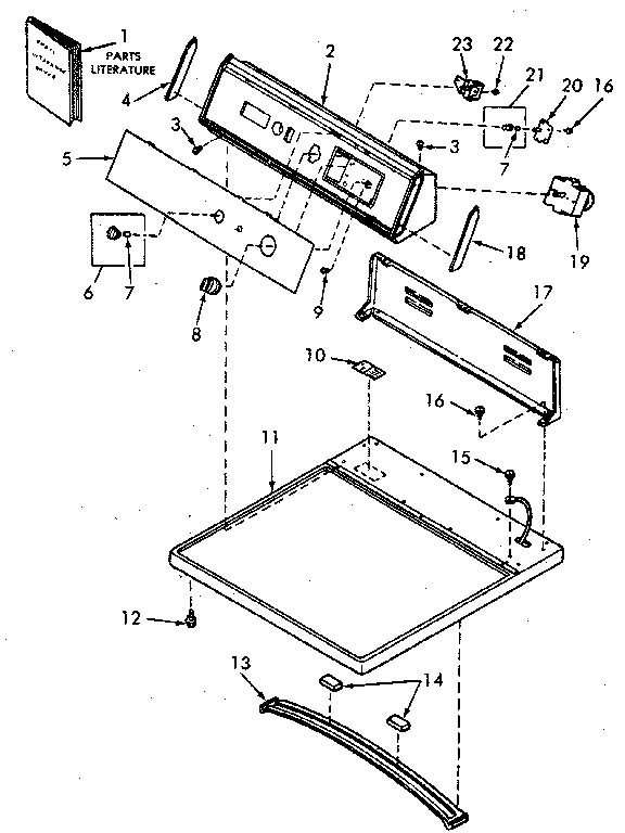 Control hood, controls and cabinet top