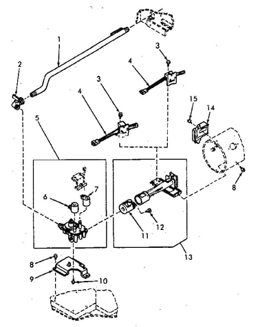 Gas valve, igniter and burner tube