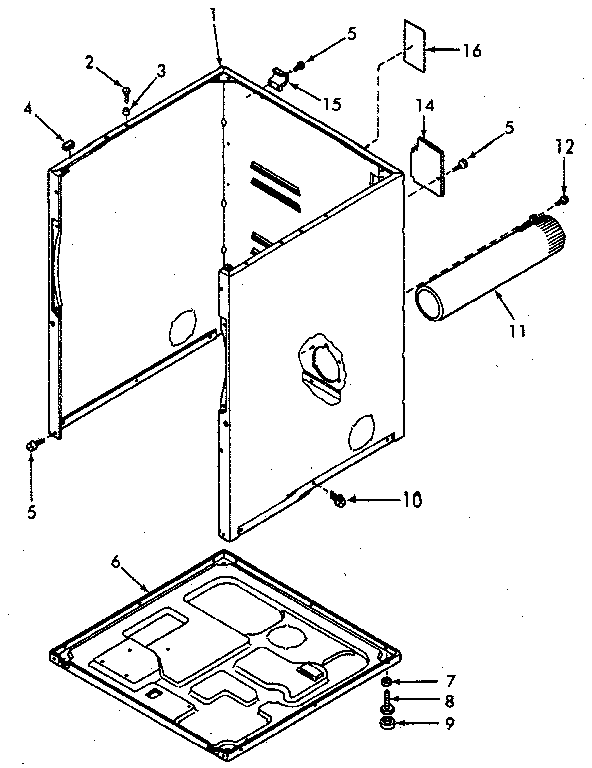 CABINET, EXHAUST DUCT AND BASE