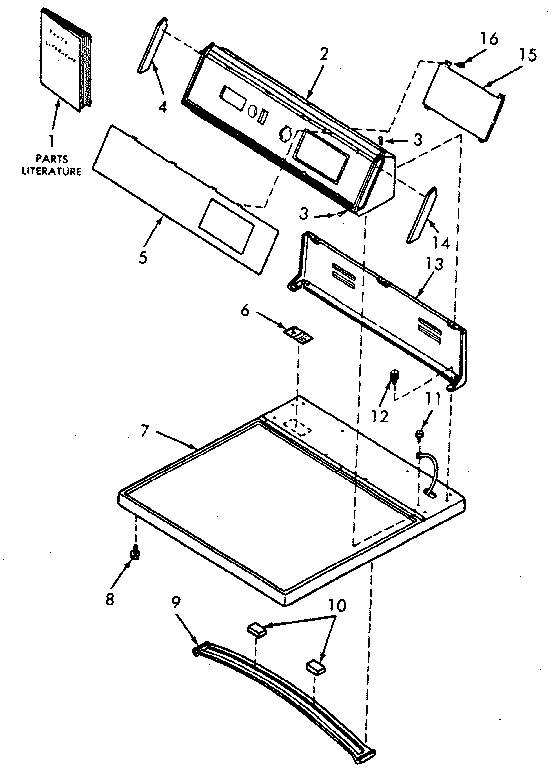 Control hood, controls and cabinet top