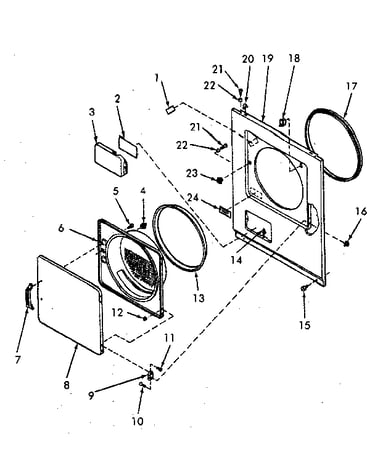 Loading door, front panel and seals