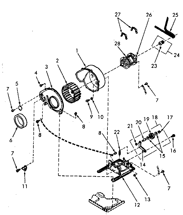 MOTOR, EXHAUST FAN AND BELT