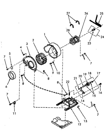 Motor, exhaust fan and belt