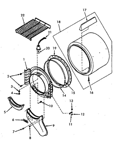 Front bulkhead, air duct, felt seal and cylinder