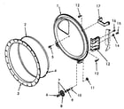 Speed Queen NG8639L53928 rear bulkhead, felt seal and cylinder roller diagram