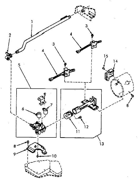 Gas valve, igniter and burner tube