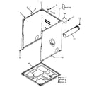 Speed Queen NG8639L53928 cabinet, exhaust duct and base diagram