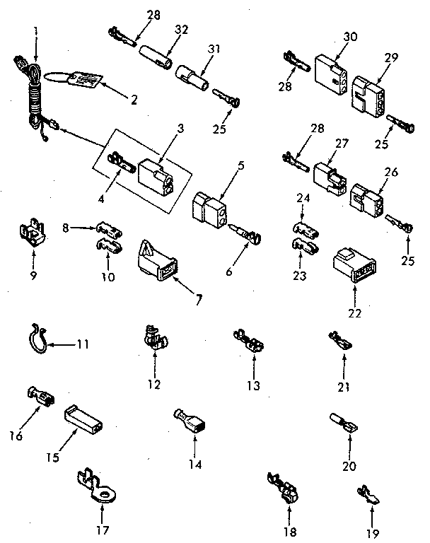 Power cord and wire terminals