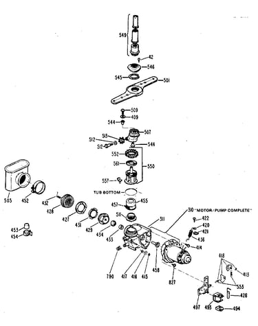 Motor and pump assembly