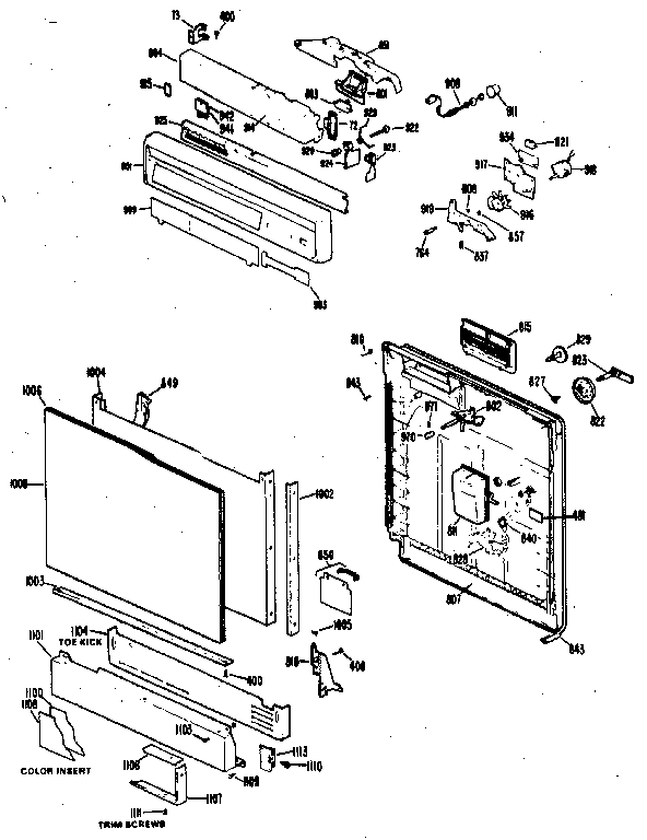 Control panel and door