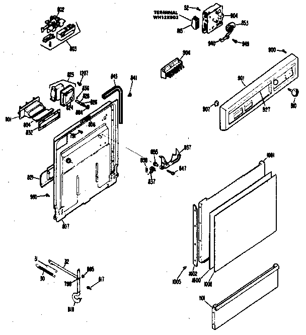 Control panel and door
