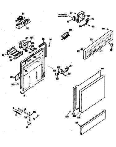 Control panel and door