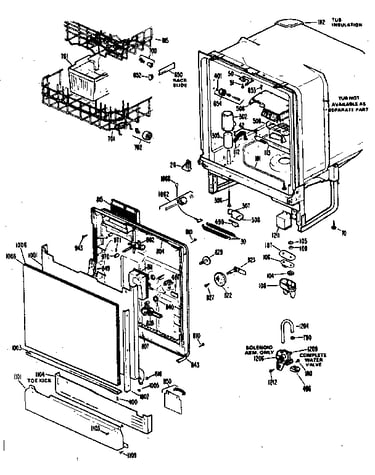 Tub and door assembly