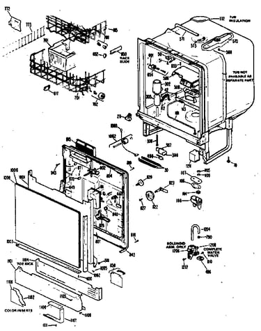 Tub and door assembly