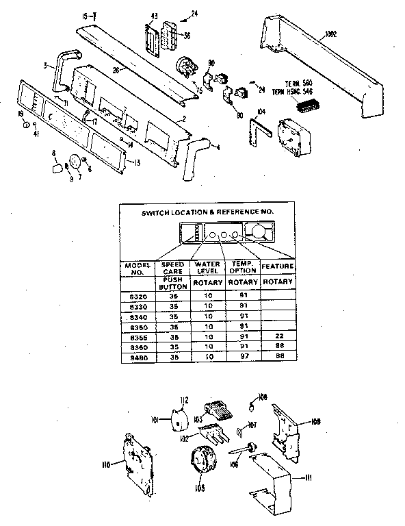 BACKSPLASH ASSEMBLY & TIMER COMPONENTS