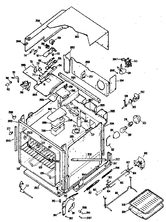 Upper oven parts