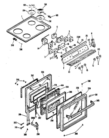 Cooktop and door