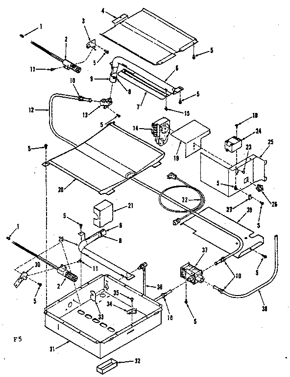 Broiler & oven burner section