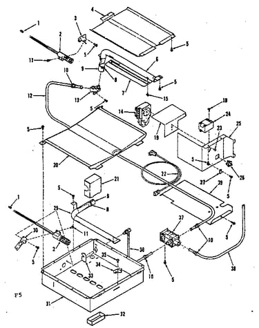 Broiler & oven burner section
