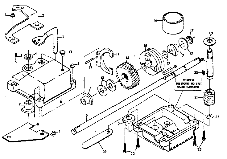Gear case assembly part no. 88387