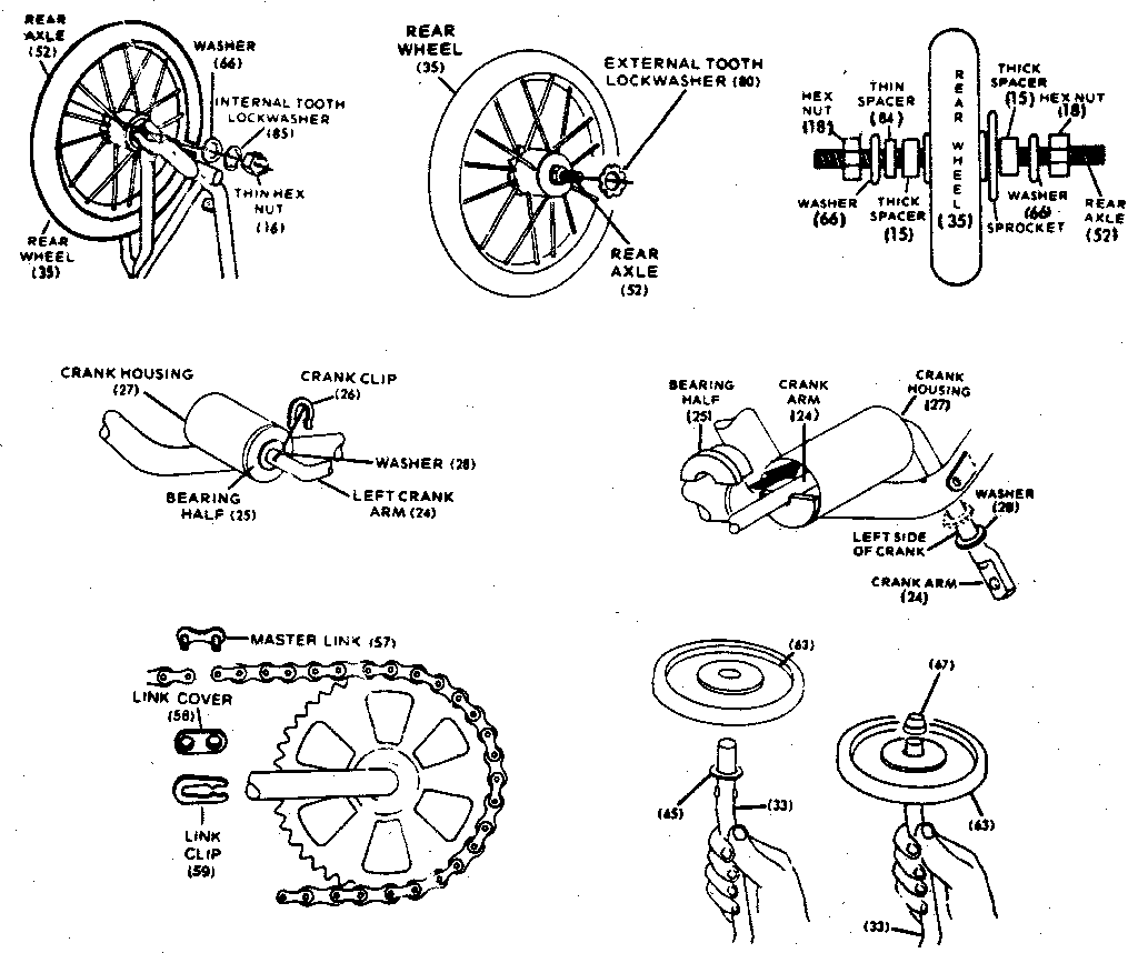 Crank and wheel assembly