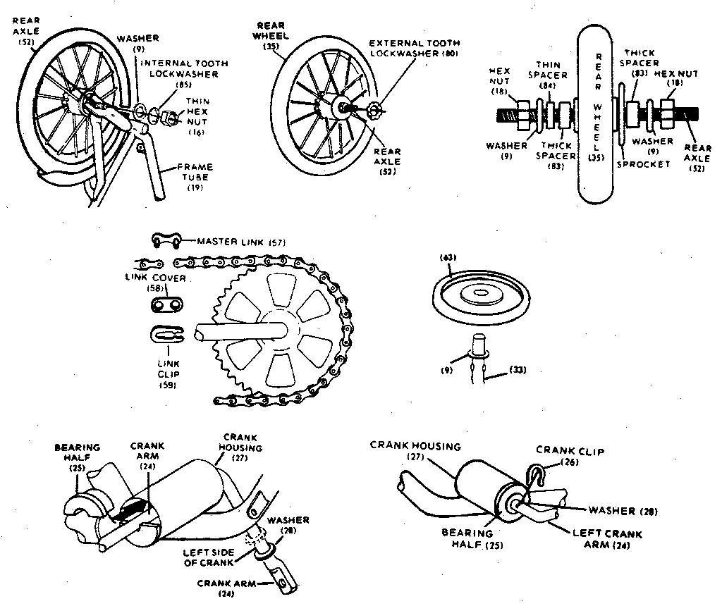 Crank and wheel assembly