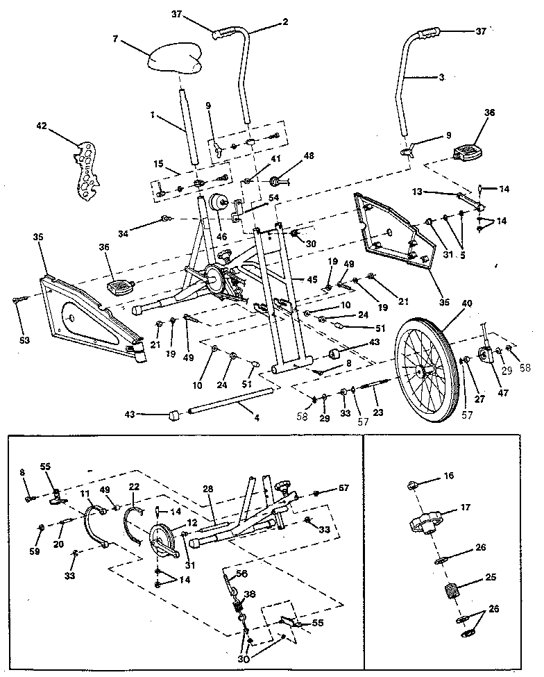 EXPLODED VIEW OF EXERCISE CYCLE