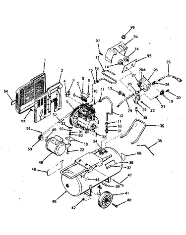 Air compressor diagram (view from back)