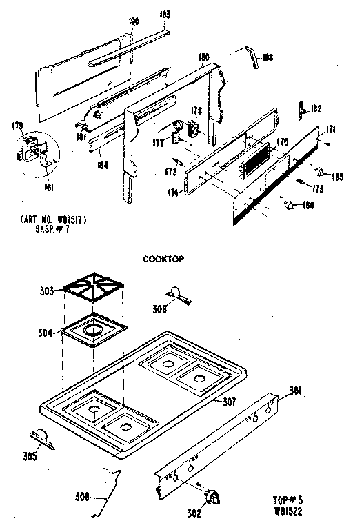 Backsplash assembly & cooktop