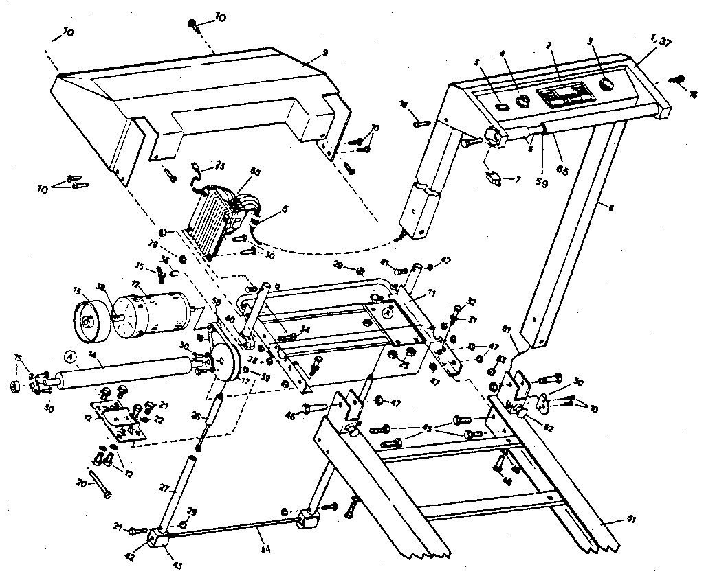 Motor assembly and control panel