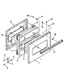 Oven and broiler door w/glass