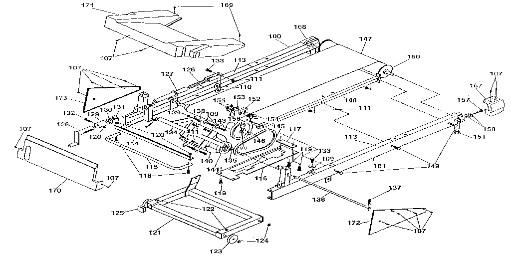 Motor and walking belt assembly