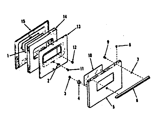 OVEN DOOR SECTION FOR MODEL NO. 911.6138811, 911.7178811