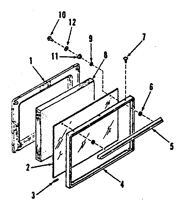 OVEN DOOR SECTION FOR MODEL NUMBER 911.7158811