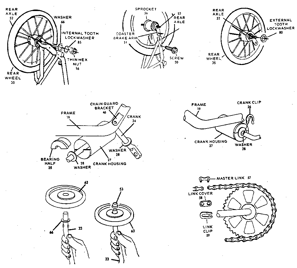 Wheel and crank assembly